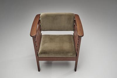 Danish Cabinetmaker Armchair with Wooden Frame Denmark Mid 20th Century