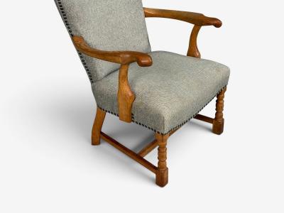 Danish Cabinetmaker Armchairs Oak Gray Wool Denmark 1950s