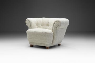 Danish Cabinetmaker Curved Easy Chair Denmark ca 1940s