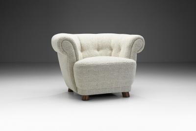 Danish Cabinetmaker Curved Easy Chair Denmark ca 1940s