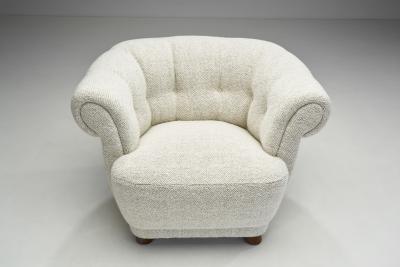 Danish Cabinetmaker Curved Easy Chair Denmark ca 1940s
