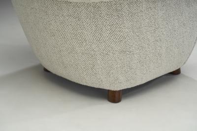 Danish Cabinetmaker Curved Easy Chair Denmark ca 1940s