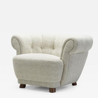 Danish Cabinetmaker Curved Easy Chair Denmark ca 1940s