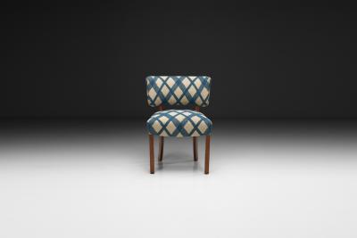 Danish Cabinetmaker Dressing Chair with Patterned Upholstery Denmark 1930s