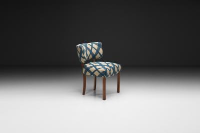 Danish Cabinetmaker Dressing Chair with Patterned Upholstery Denmark 1930s