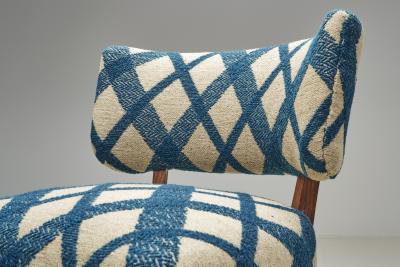 Danish Cabinetmaker Dressing Chair with Patterned Upholstery Denmark 1930s