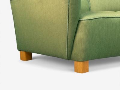 Danish Cabinetmaker Fabric Wood Monumental Banana Sofa Denmark 1960s