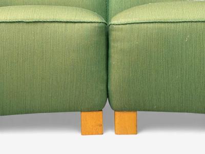 Danish Cabinetmaker Fabric Wood Monumental Banana Sofa Denmark 1960s