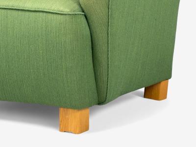 Danish Cabinetmaker Fabric Wood Monumental Banana Sofa Denmark 1960s