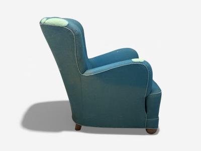 Danish Cabinetmaker Lounge Chair Beech Wool Denmark 1930s