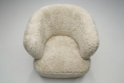 Danish Cabinetmaker Lounge Chair in Sheepskin Denmark 1940s