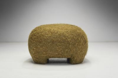 Danish Cabinetmaker Lounge Chair in Wool with Footstool Denmark ca 1940s