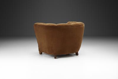 Danish Cabinetmaker Lounge Chair with Mohair Upholstery Denmark 1940s