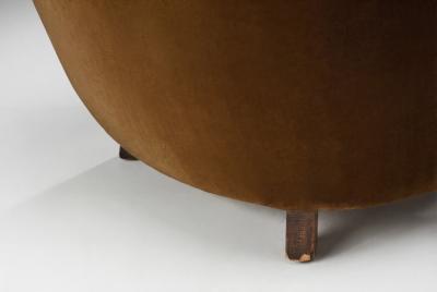 Danish Cabinetmaker Lounge Chair with Mohair Upholstery Denmark 1940s