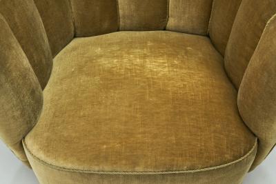 Danish Cabinetmaker Lounge Chair with Velour Upholstery Denmark 1940s
