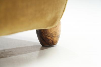 Danish Cabinetmaker Lounge Chair with Velour Upholstery Denmark 1940s