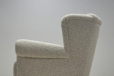Danish Cabinetmaker Mid Century Lounge Chair with Rolled Arms Denmark 1940s
