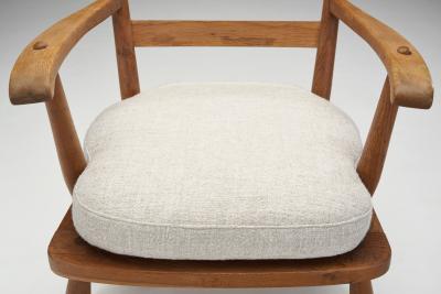 Danish Cabinetmaker Oak Armchairs with Upholstered Cushions Denmark 1940s