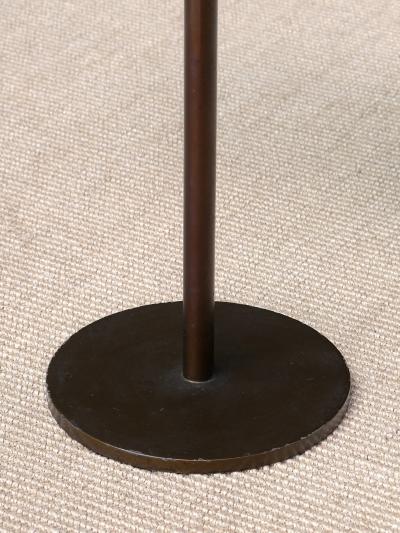 Danish Cabinetmaker Pedestal Table with Radial Marquetry Top Bronze circa 1950