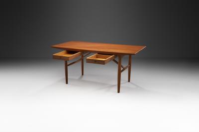 Danish Cabinetmaker Teak and Oak Desk with Drawers Denmark ca 1950s