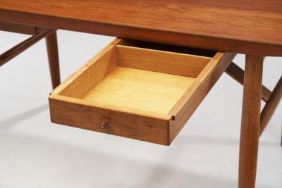 Danish Cabinetmaker Teak and Oak Desk with Drawers Denmark ca 1950s