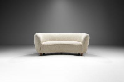 Danish Cabinetmaker Three Seater Banana Sofa Denmark 1940s