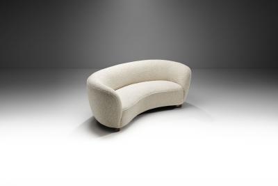 Danish Cabinetmaker Three Seater Banana Sofa Denmark 1940s