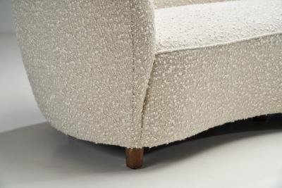 Danish Cabinetmaker Three Seater Banana Sofa Denmark 1940s