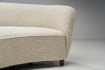 Danish Cabinetmaker Three Seater Banana Sofa Denmark 1940s