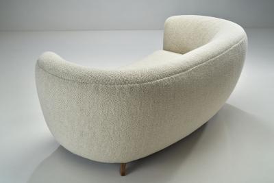 Danish Cabinetmaker Three Seater Banana Sofa Denmark 1940s