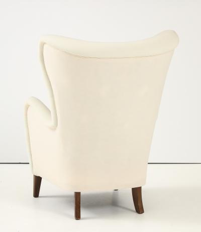 Danish Cabinetmaker Wing Back Lounge Chair Denmark 1940 s