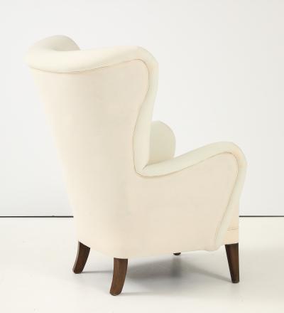 Danish Cabinetmaker Wing Back Lounge Chair Denmark 1940 s