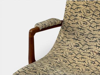 Danish Cabinetmaker Wingback Chair Beech Fabric Denmark 1950s