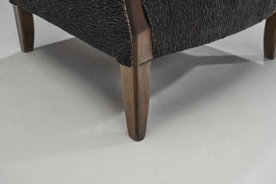 Danish Cabinetmaker Wingback Chair with Beech Frame Denmark ca 1950s