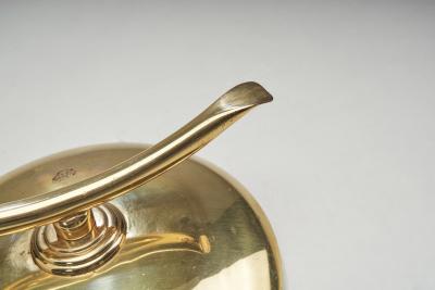 Danish Curved Brass Floor Lamp Denmark ca 1950s