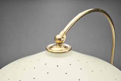 Danish Curved Brass Floor Lamp Denmark ca 1950s
