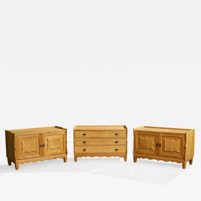 Danish Designer Cabinets with Oak and Iron Denmark 1960s