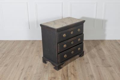 Danish Louis Seize Style Chest of Drawers with Painted Marble Top circa 1920