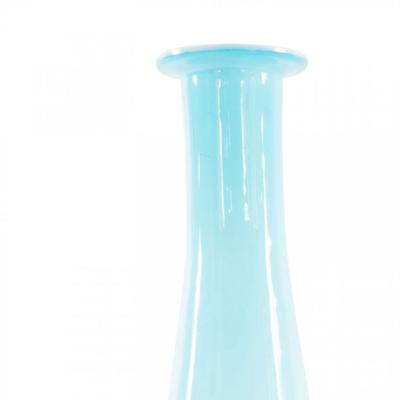 Danish Mid Century Blue and White Glass Bud Vase