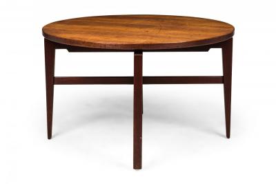 Danish Mid Century Circular Walnut Revolving Lazy Susan Dining Table