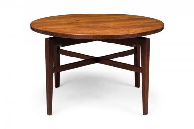 Danish Mid Century Circular Walnut Revolving Lazy Susan Dining Table
