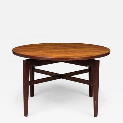 Danish Mid Century Circular Walnut Revolving Lazy Susan Dining Table