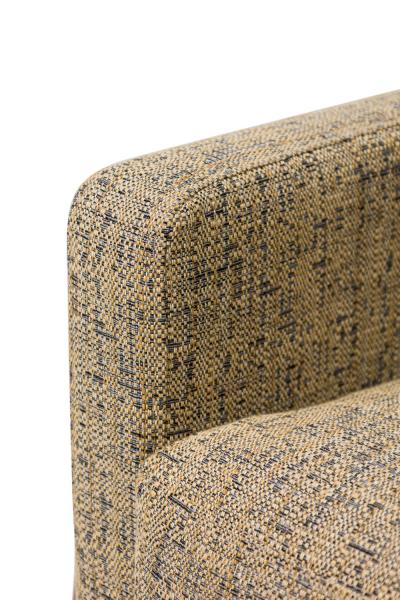 Danish Mid Century Grey and Blue Tweed Upholstered Armchair