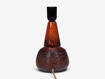 Danish Mid Century Modern Orange Red Glazed Stoneware Denmark 1970s