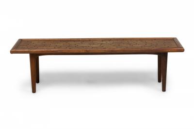 Danish Mid Century Modern Rectangular Incised Rosewood Low Coffee Table