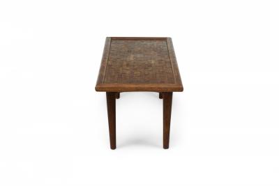Danish Mid Century Modern Rectangular Incised Rosewood Low Coffee Table