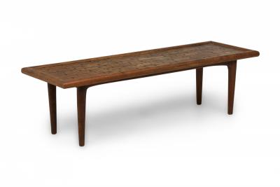 Danish Mid Century Modern Rectangular Incised Rosewood Low Coffee Table