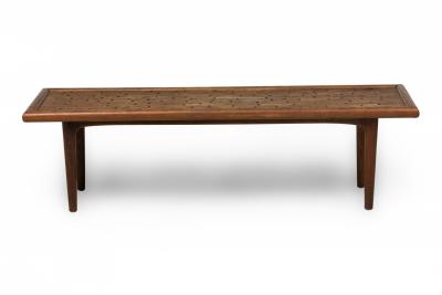 Danish Mid Century Modern Rectangular Incised Rosewood Low Coffee Table