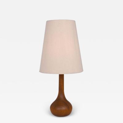 Danish Mid Century Staved Teak Wood Bulbous Sculpted Table Lamp