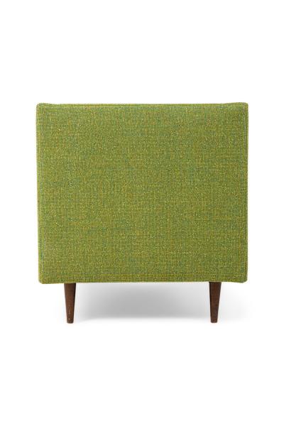 Danish Mid Century Style Green Tweed Tufted Armchair